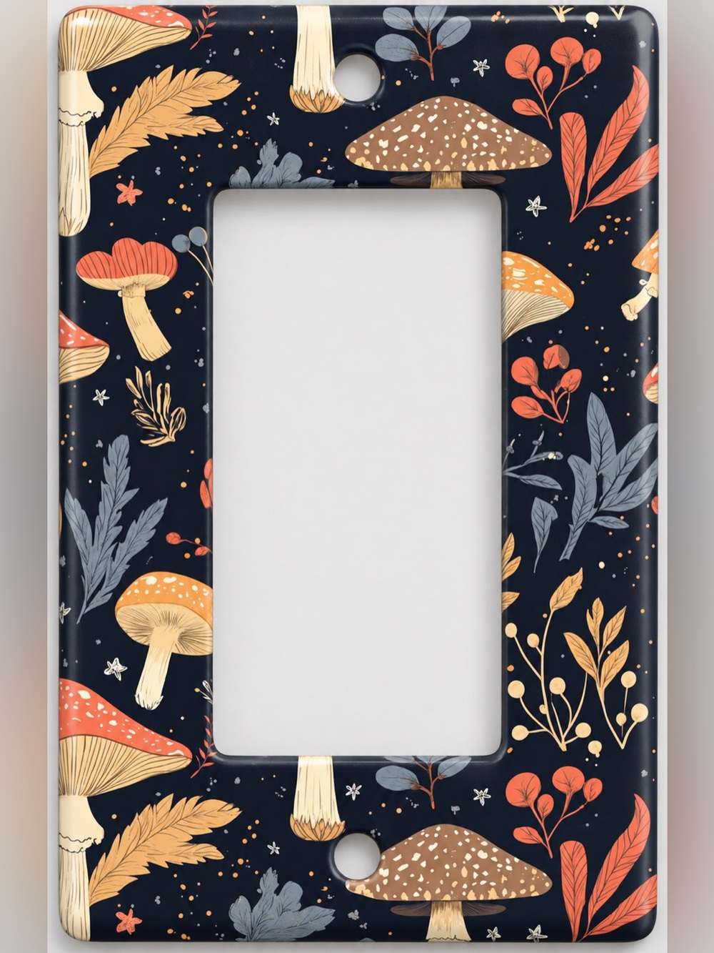 Handmade Mushroom Woodland Whimsigoth Rocker Light Switch Cover Plate